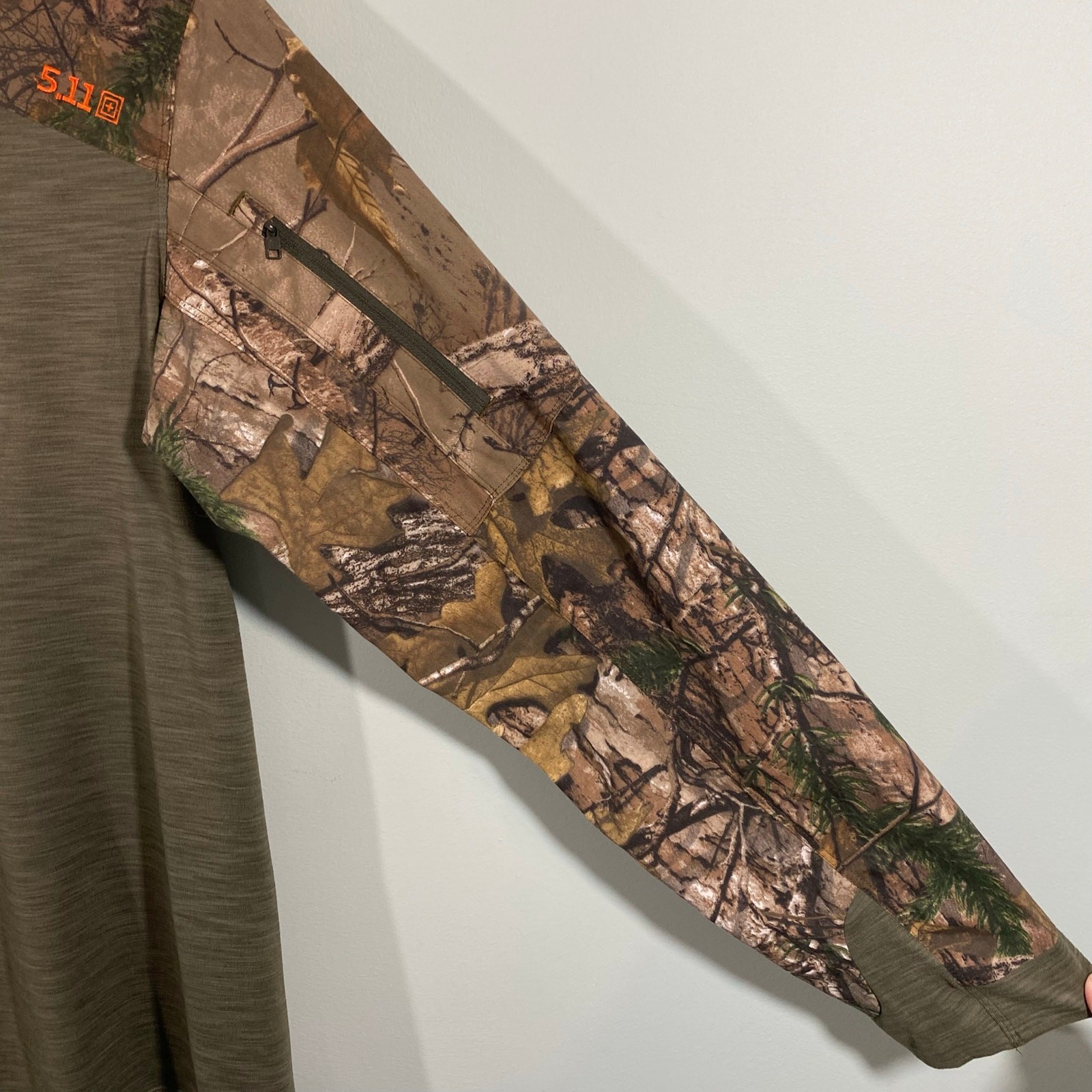 5.11 Tactical Men Realtree Camouflage Rapid Response Quarter-Zip Shirt Size S