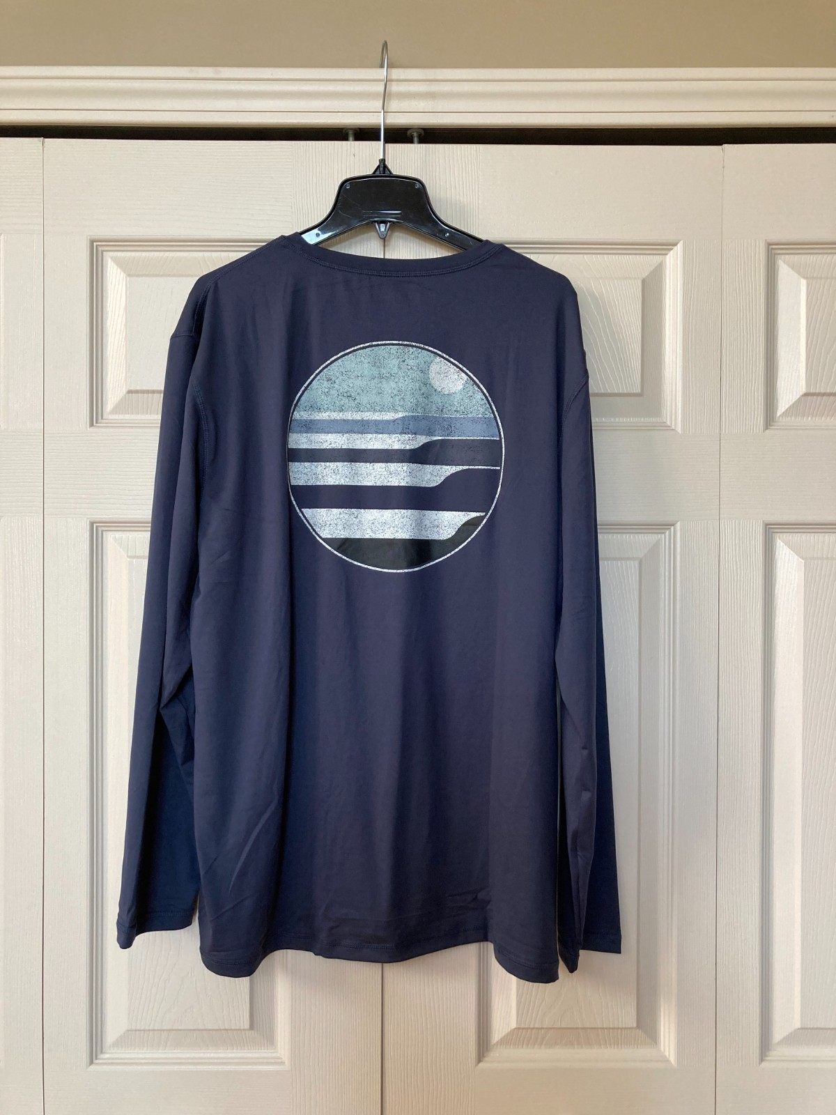 NWT Hang Ten Men’s Long Sleeve Sun Tee, UPF 50+, Quick-dry fabric, XL, Blue