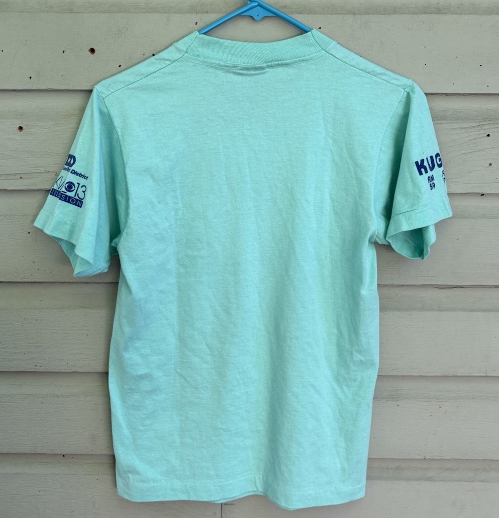 VTG 1988 Butte to Butte 10K Race Eugene Oregon Track Club T Shirt Small 80s AQUA