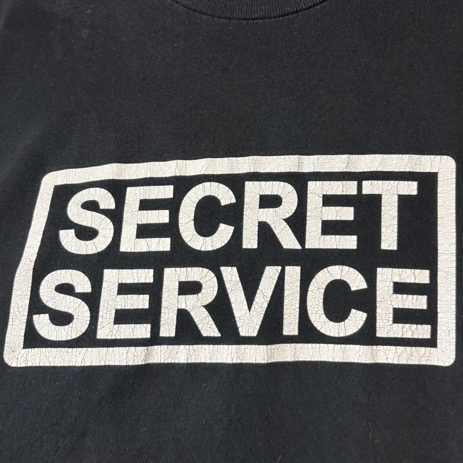 Vintage AAA Secret Service USA T Shirt Mens Streetwear Size XL Spellout Military