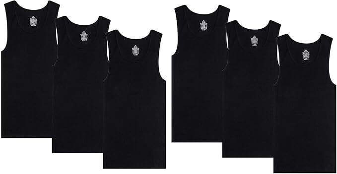Lot 3-12 Packs Men 100% Cotton Ribbed Tank Top A-Shirt Wife Beater Undershirts