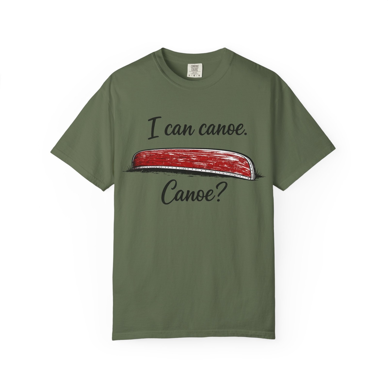 I Can Canoe Canoe? T-shirt | Red Canoe Illustration, Pun Typography