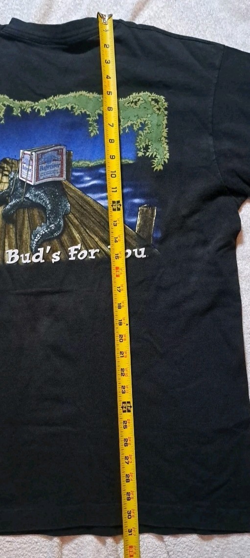 Vtg 90s Budweiser Shirt Mens XL Wild Oats Black Frogs Alligator Single Stitch