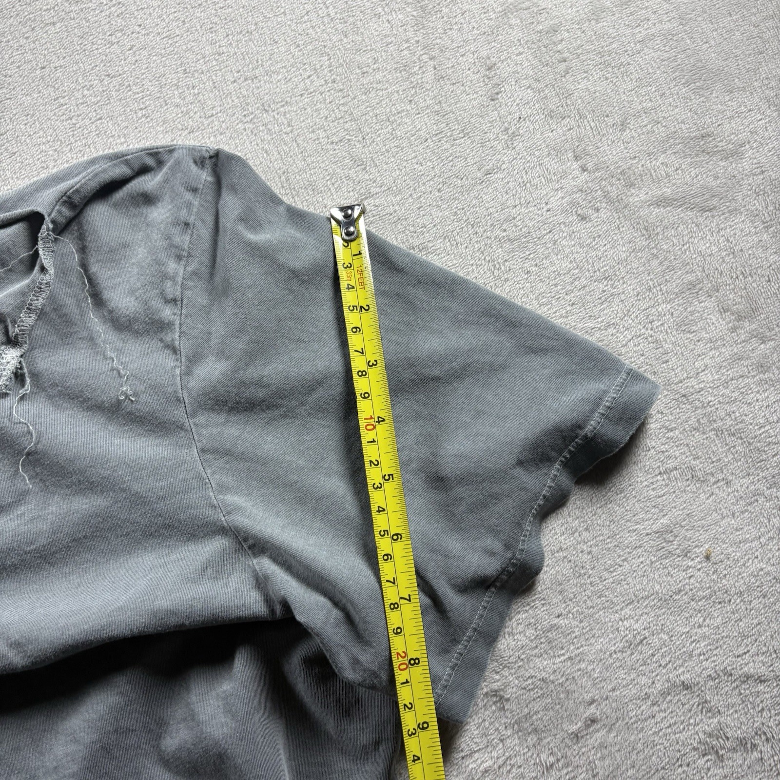 Buck Mason Men’s 2XL Blue T shirt Made in USA Distressed Vintage Style #7A