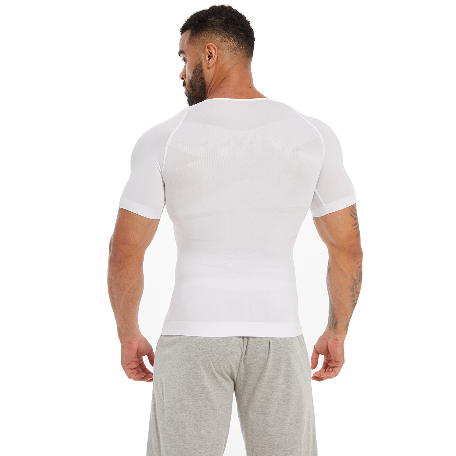 Men’s Compression Shirts V-Neck Workout Abs Abdomen Tummy Control Body Shaper