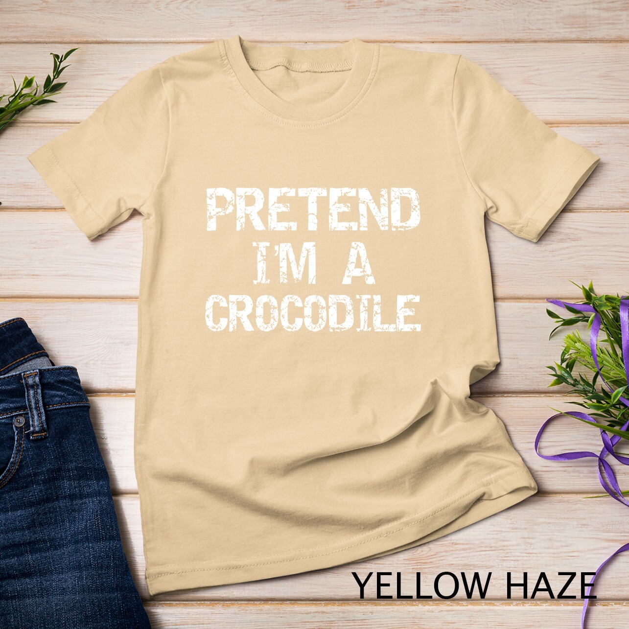 Lazy Halloween Costume Funny Easy Pretend I’m a Crocodile Unisex T-shirt