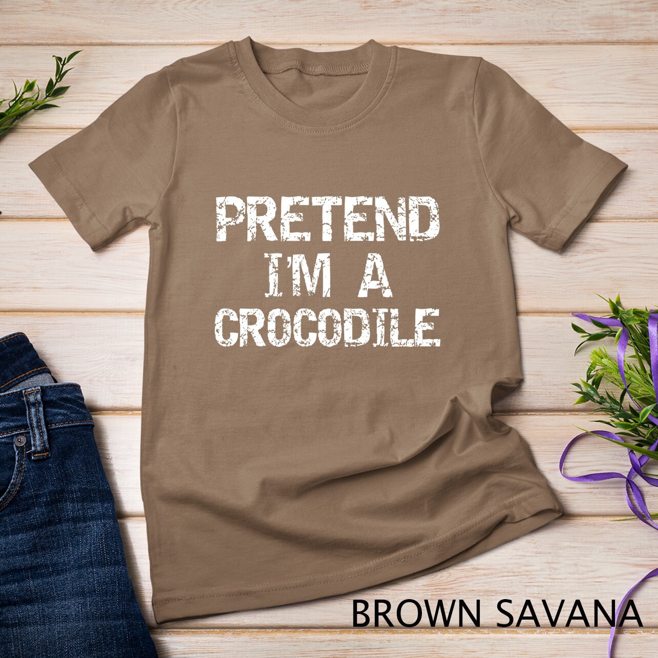 Lazy Halloween Costume Funny Easy Pretend I’m a Crocodile Unisex T-shirt