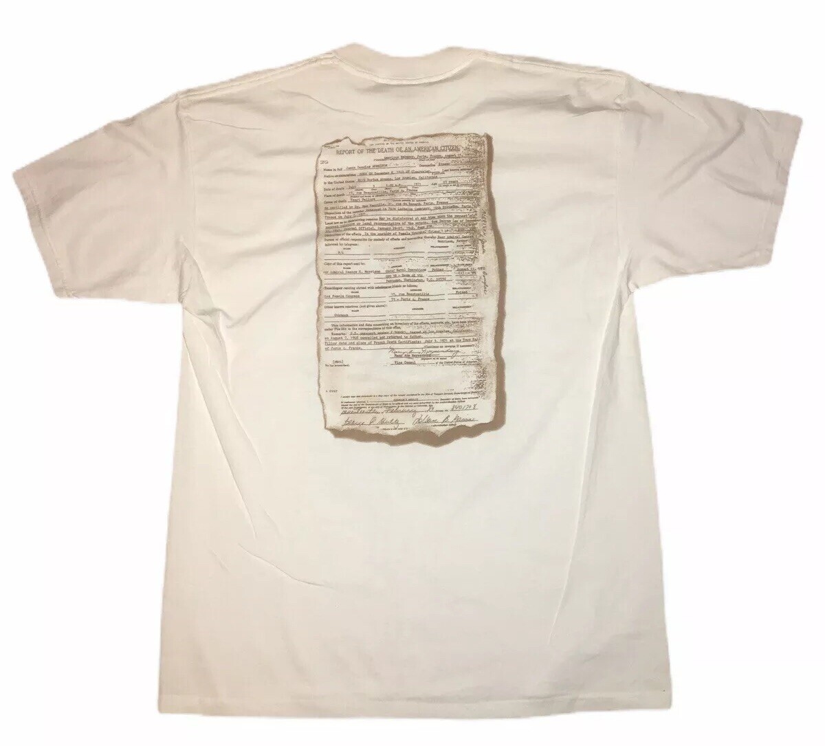 Vintage 90s 1995 Jim Morrison Rock & Roll Nice Man White T Shirt Mens Sz XL