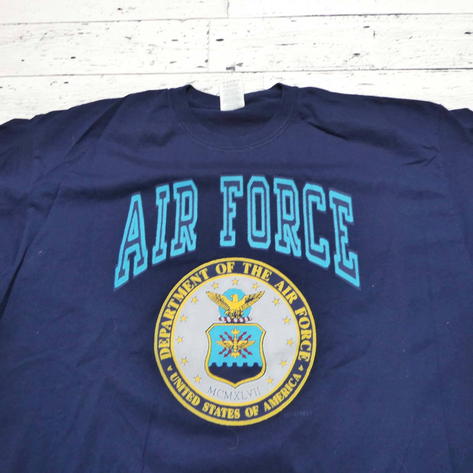 Air Force Shirt Mens 2XL Blue Jerzees Heavyweight Blend Military Graphic Tee
