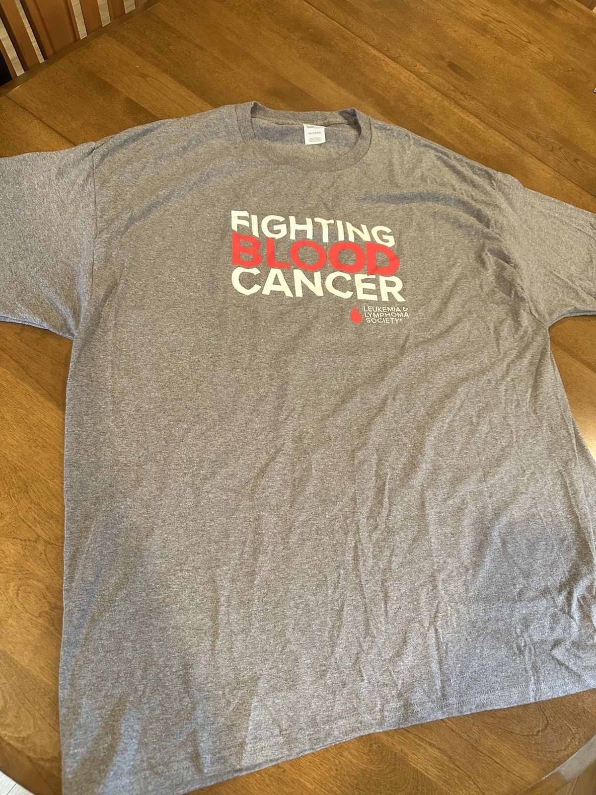 Fighting Blood Cancer – Leukemia & Lymphoma Society Awareness 2XL Gray T-Shirt
