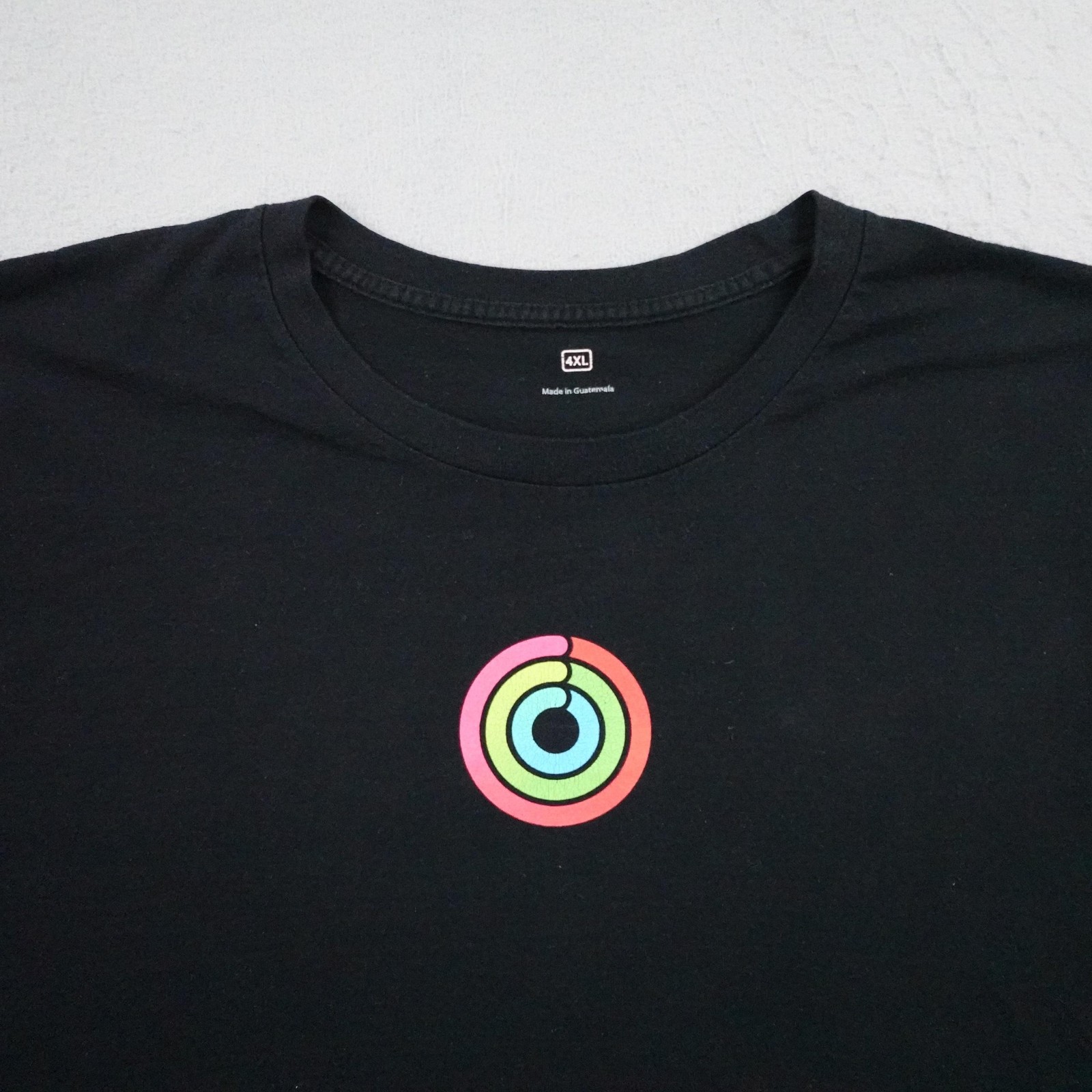 Apple Shirt Mens 4XL Black Close The Rings Challenge 1.0 Fitness Employee Tee