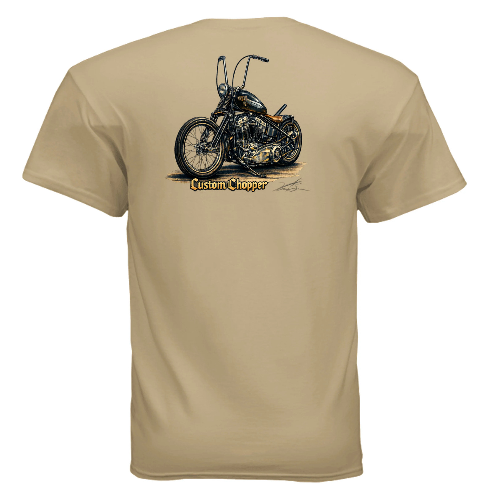Custom Chopper 3 Vintage Motorcycle Art T-Shirt An Old Man’s Art