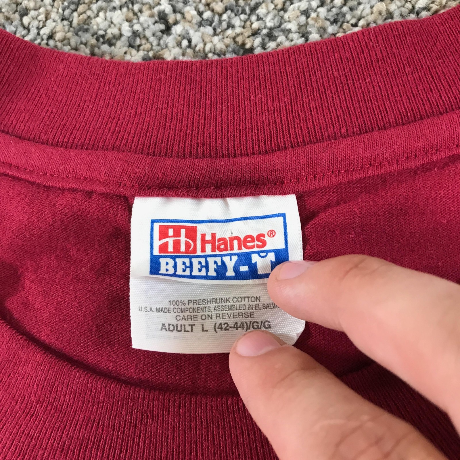 Vintage Hanes Shirt Mens Large Red Poway Midland Railroad Train Beefy-T Cotton