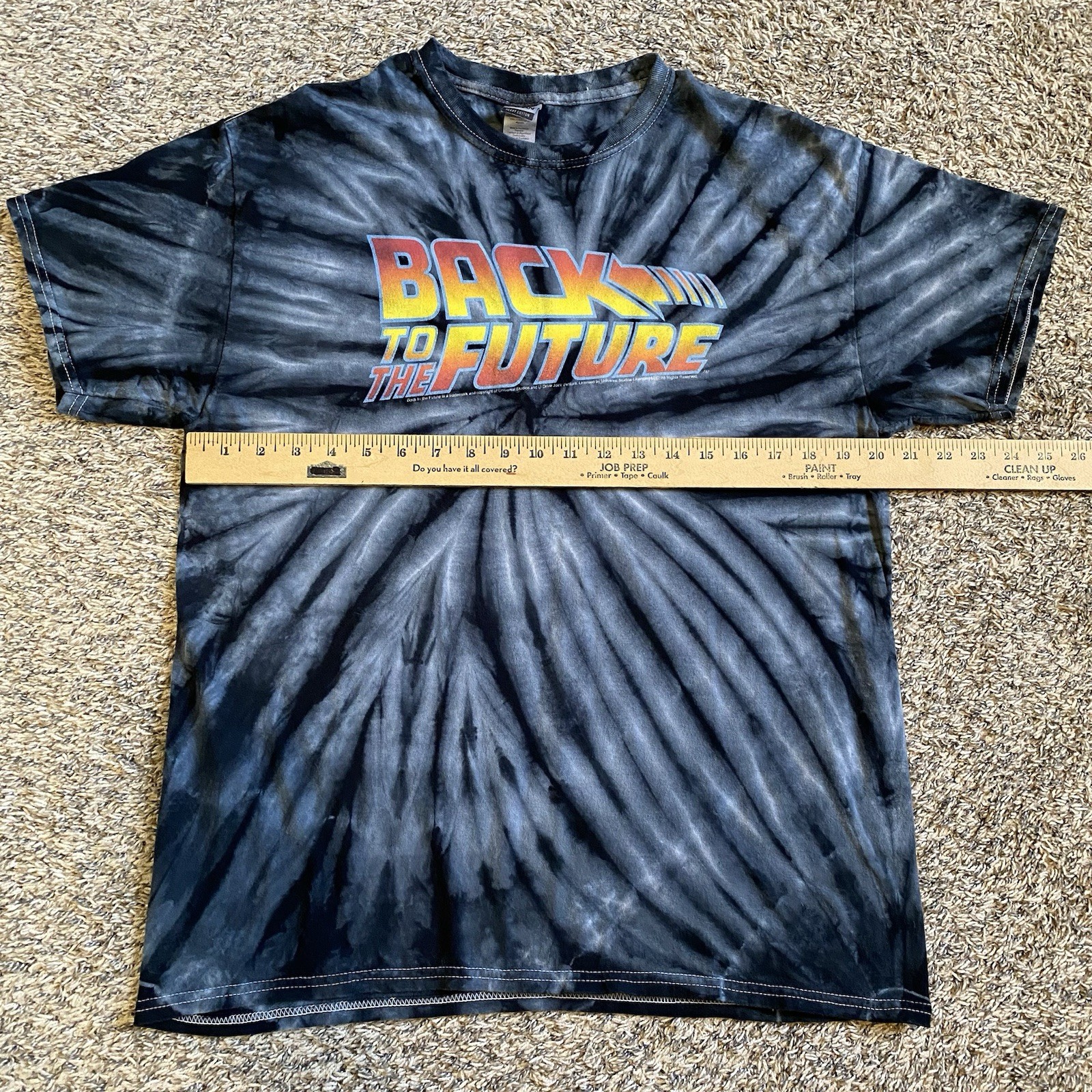 Back to the Future Tie-Dye Graphic T-Shirt Adult Size LARGE Universal Studios