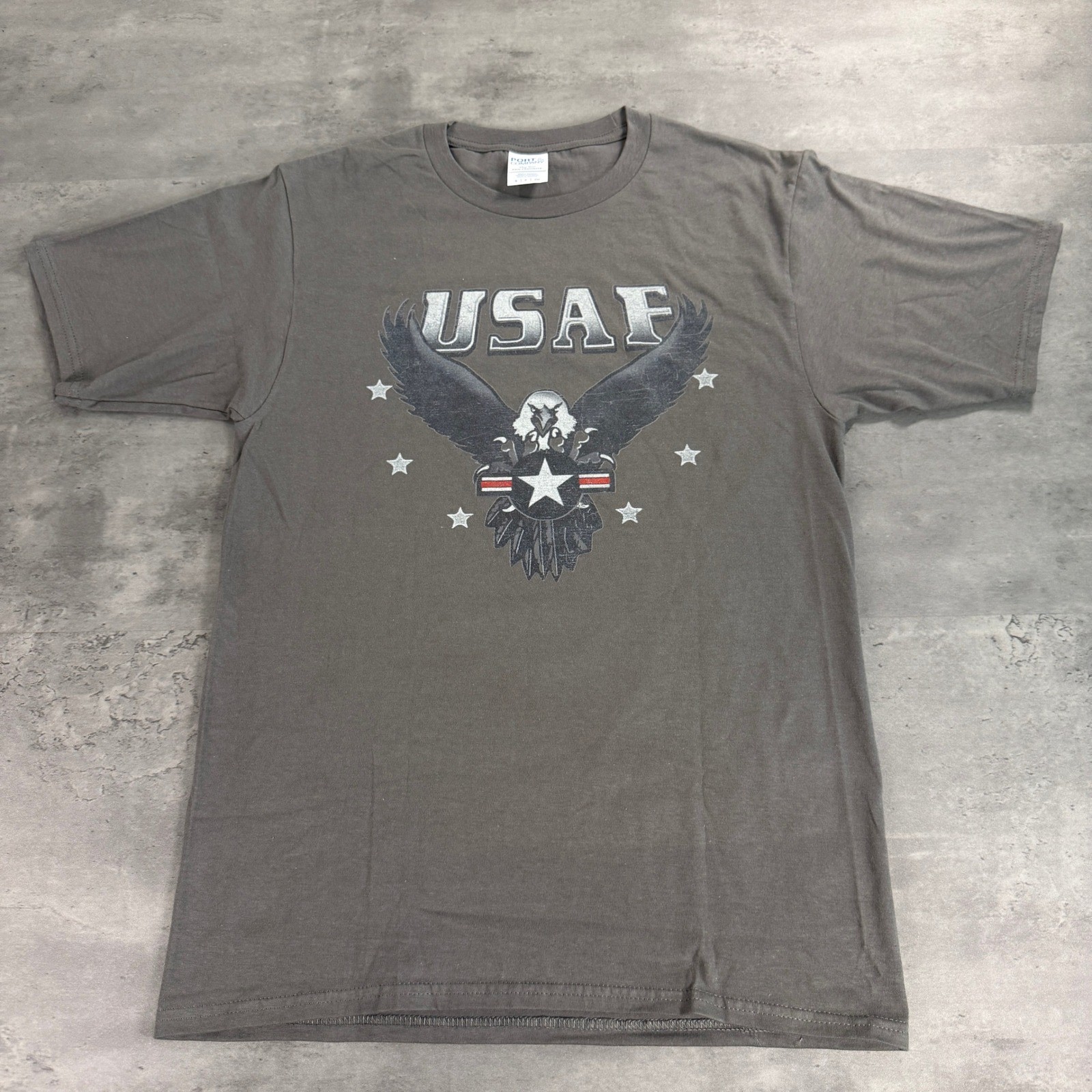 USAF Air Force Eagle Graphic Military Tee Adult Small Gray Eagle Military Seal