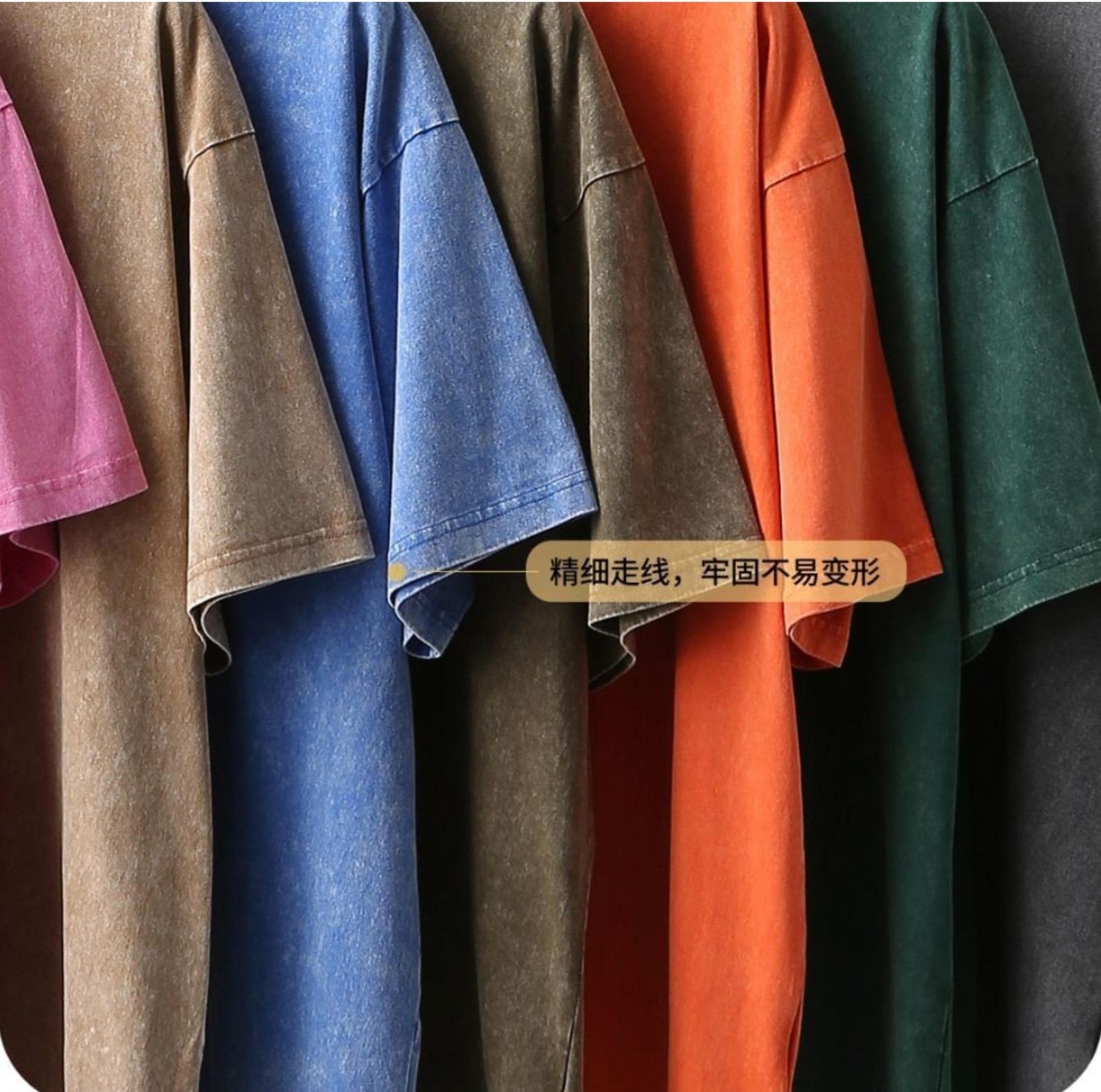 Summer Men’s Washed T-Shirts 230G Heavy Cotton Vintage Faded Color Oversized Hot