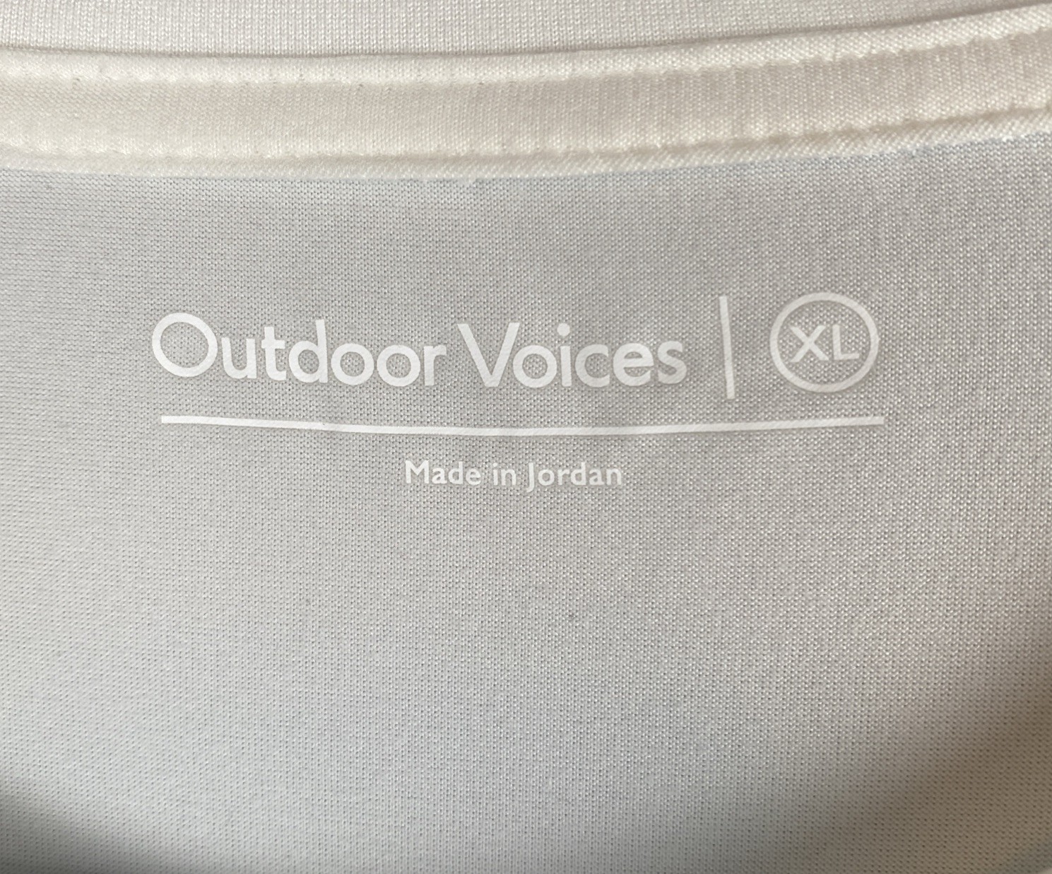 Outdoor Voices Men’s XL Soft White T Shirt Round Neck Comfort Fit