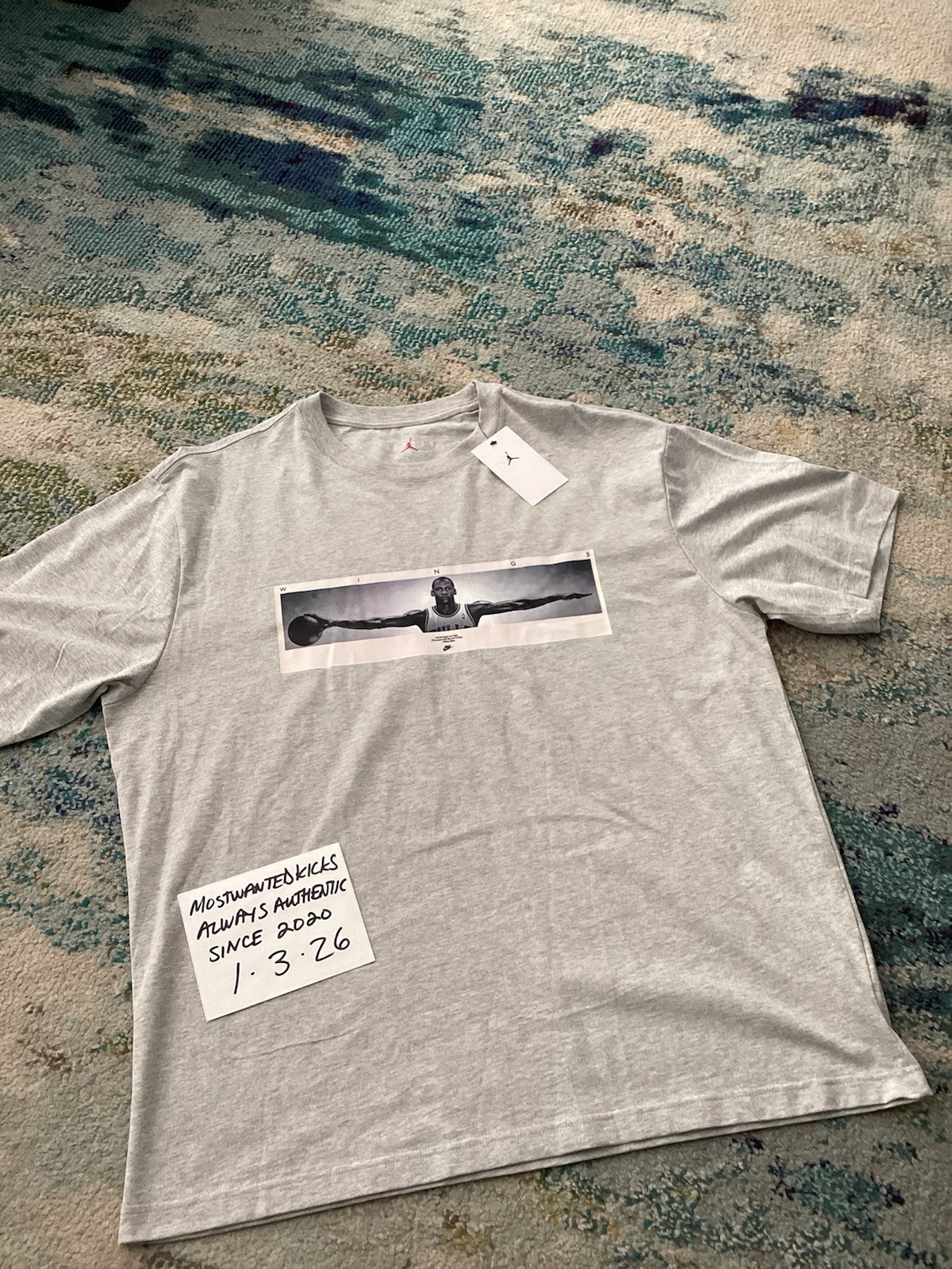 NWT Nike Air Jordan Retro Wingspan Heather Grey T-Shirt Men’s Sz XL FREE SHIP!!