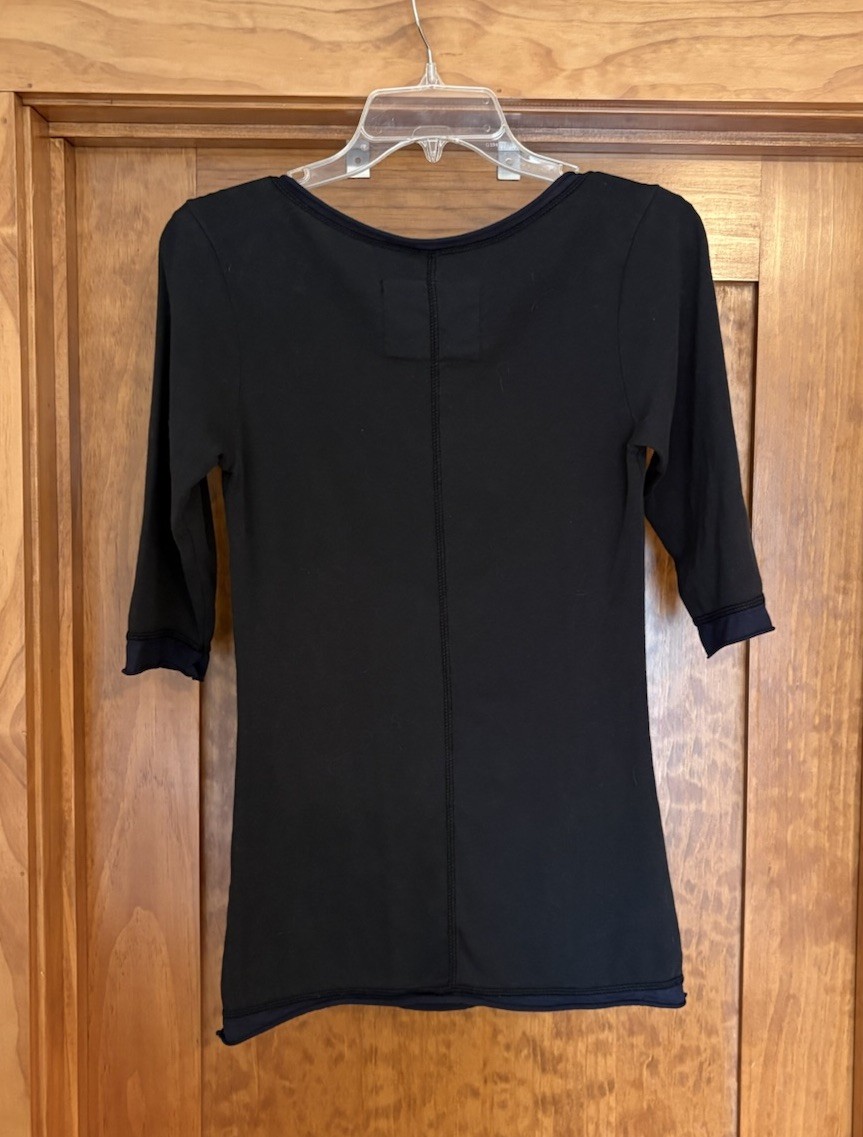 Alabama Chanin Scoop neck, 3/4 sleeve Shirt, Women’s Medium