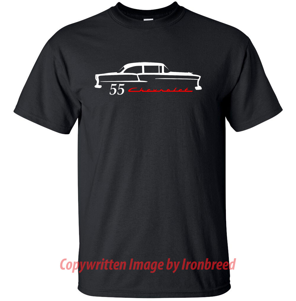 1955 55 Chevy Bel Air 150 210 T-Shirt Classic Muscle Car Emblem Side Mouldings