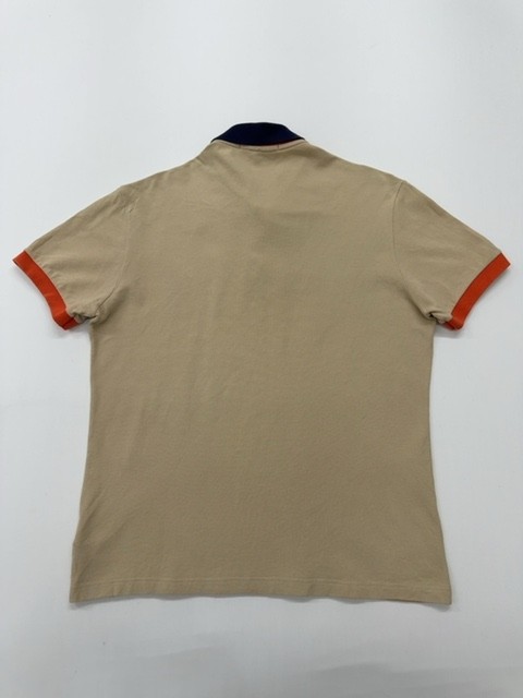 Fred Perry Men Beige Cotton Polo Shirt Button Front Size L Regular Fit