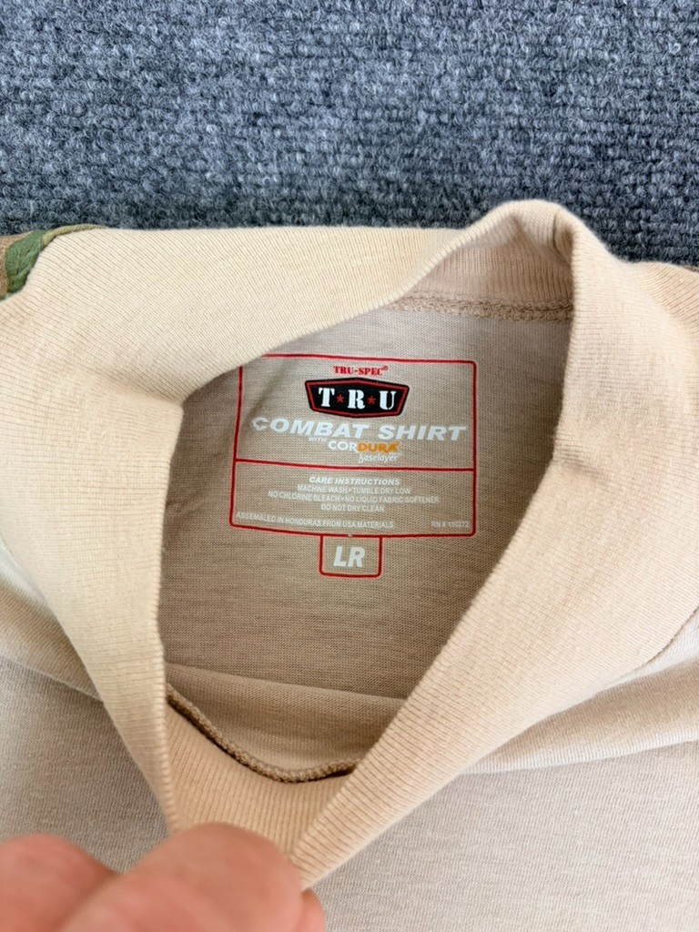 TRU-SPEC Tactical Combat Shirt Mens Tan Camo Cordura Baselayer Ripstop Size L