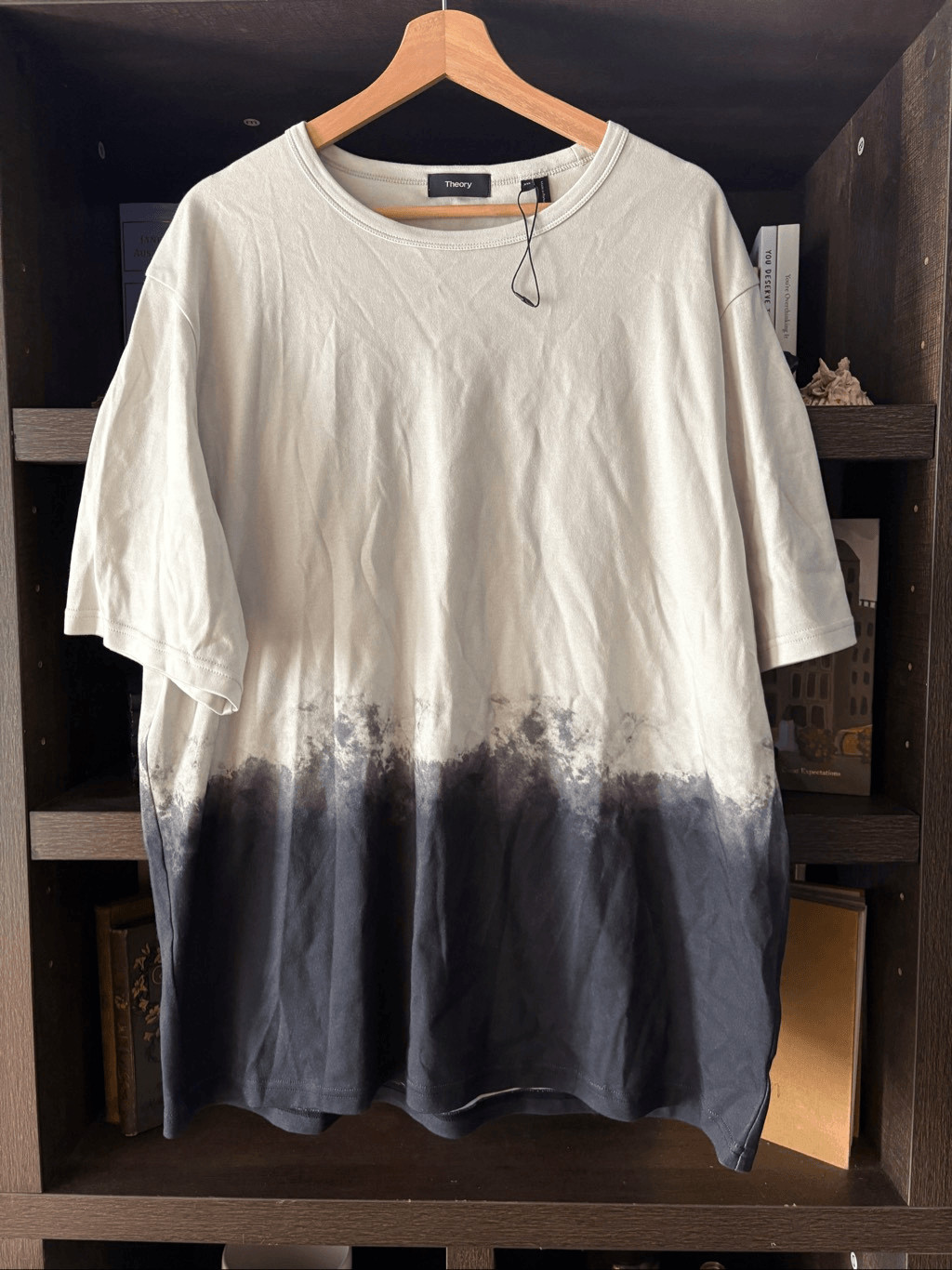 NWOT Theory Casey Dip Dye Gray Colorblock T-Shirt Men’s Size XXL