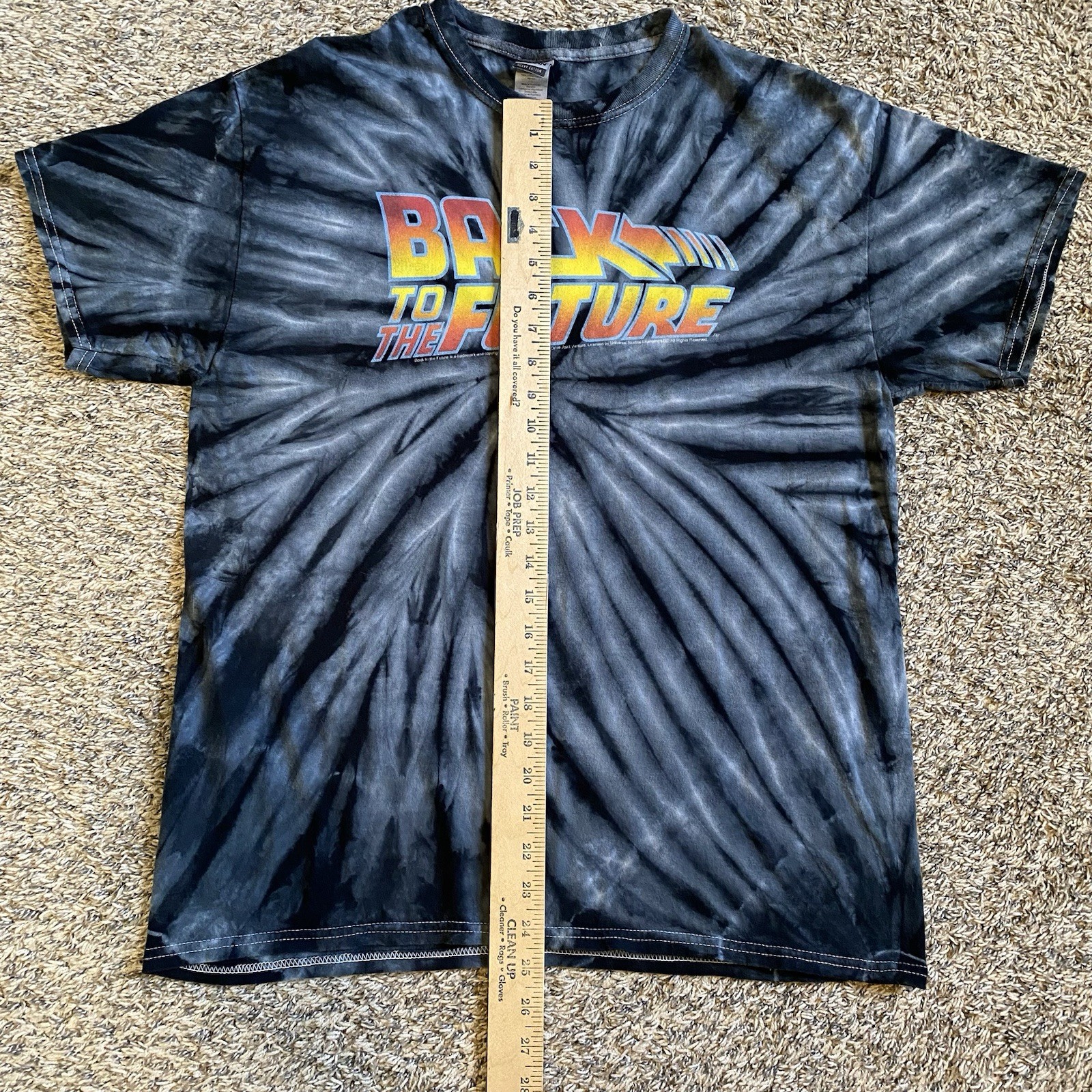 Back to the Future Tie-Dye Graphic T-Shirt Adult Size LARGE Universal Studios