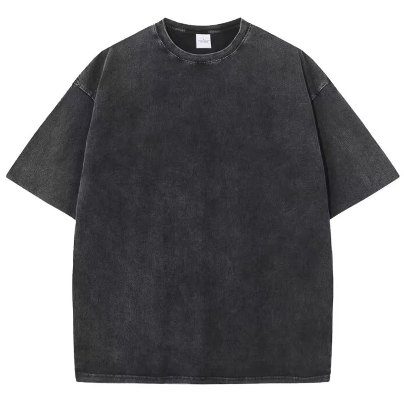 Oversized washed Heavyweight 100% Cotton T-Shirt Vintage Wash Blank Tee S-XXL