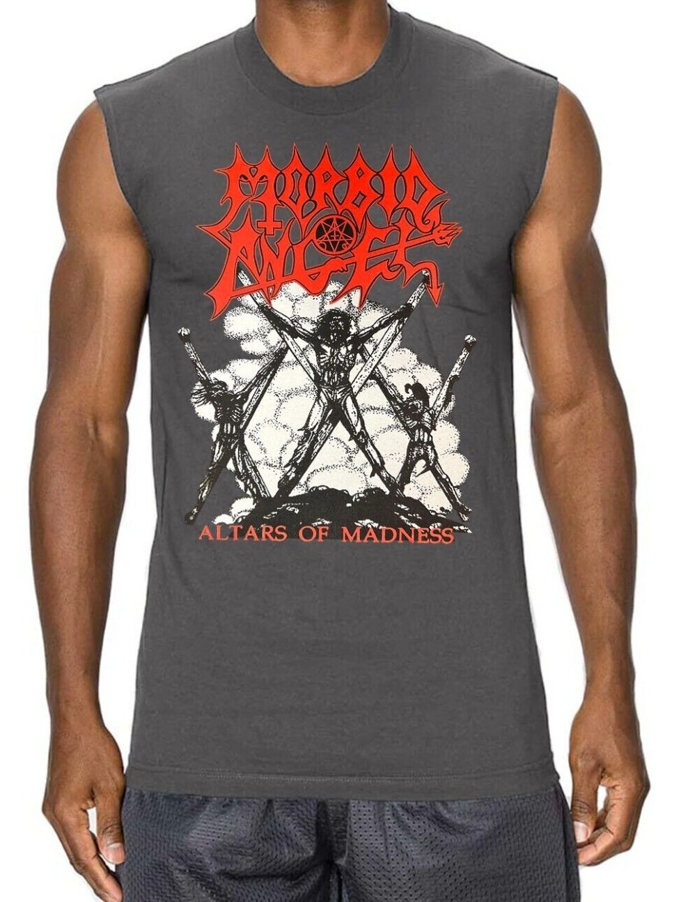 MORBID ANGEL ALTARS OF MADNESS DEATH METAL BAND BLACK MUSCLE SHIRT