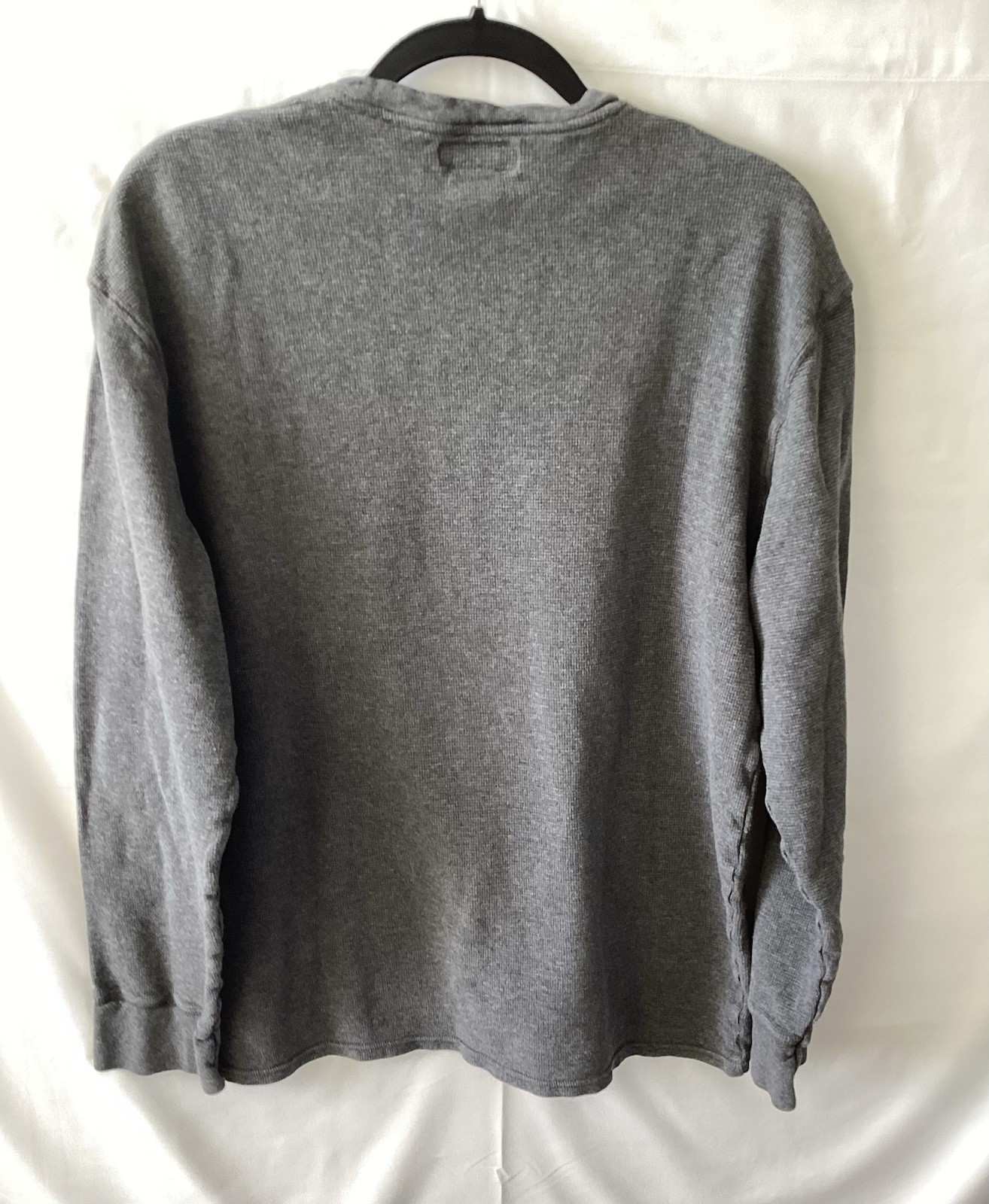 Polo Ralph Lauren Mens Sz 2XL Grey Waffle Knit Long Sleeve Crew Neck T-Shirt