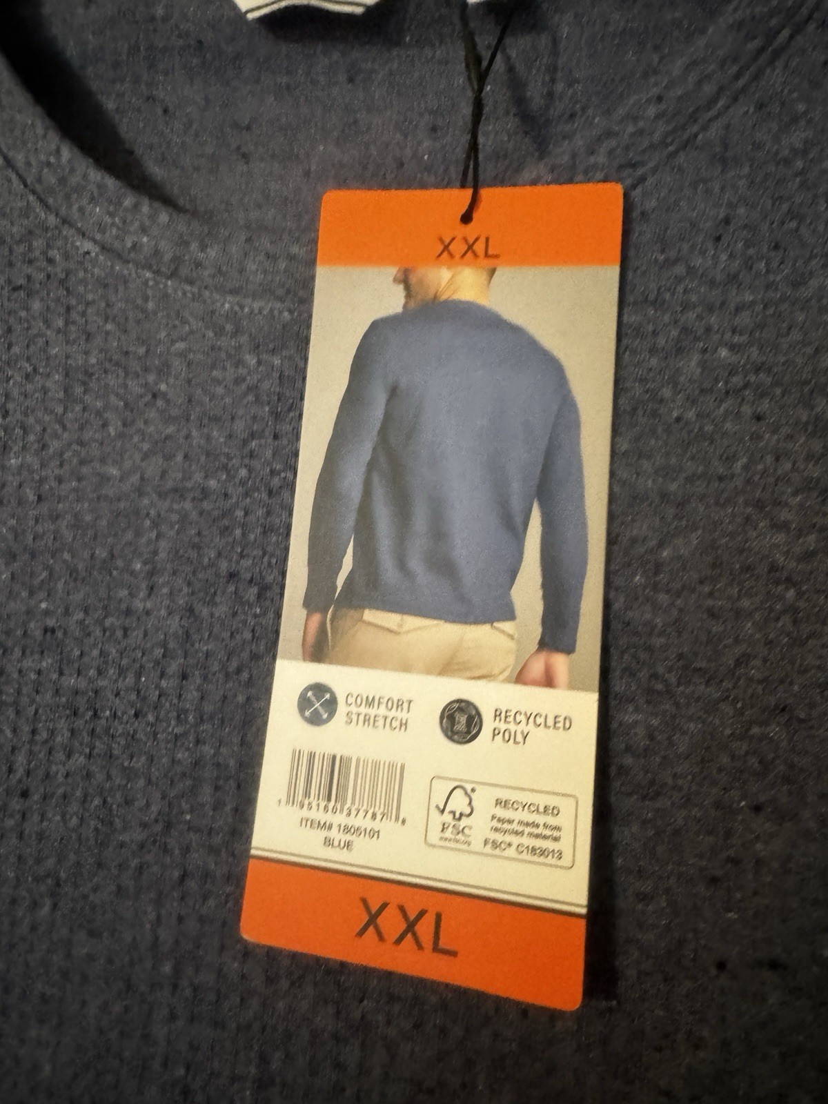 English Laundry Mens Long Sleeve Crewneck Shirt Blue Comfort Stretch 2XL