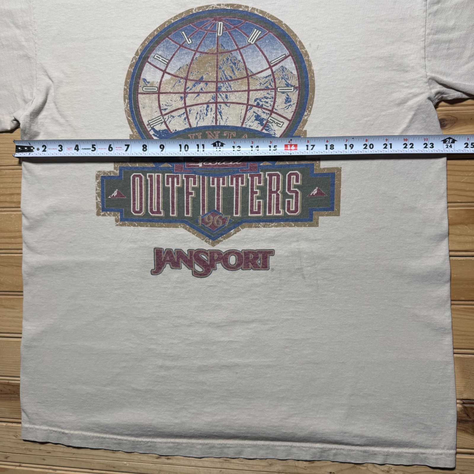 Vintage 90s JanSport Worldwide Mountain Outfitters Outdoor Graphic Shirt USA XL