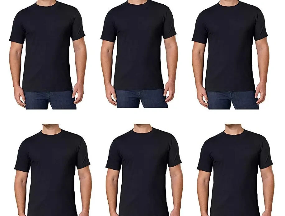 Kirkland Signature Men’s Crew Neck Tee, 6-pack Heavyweight Cotton White Black