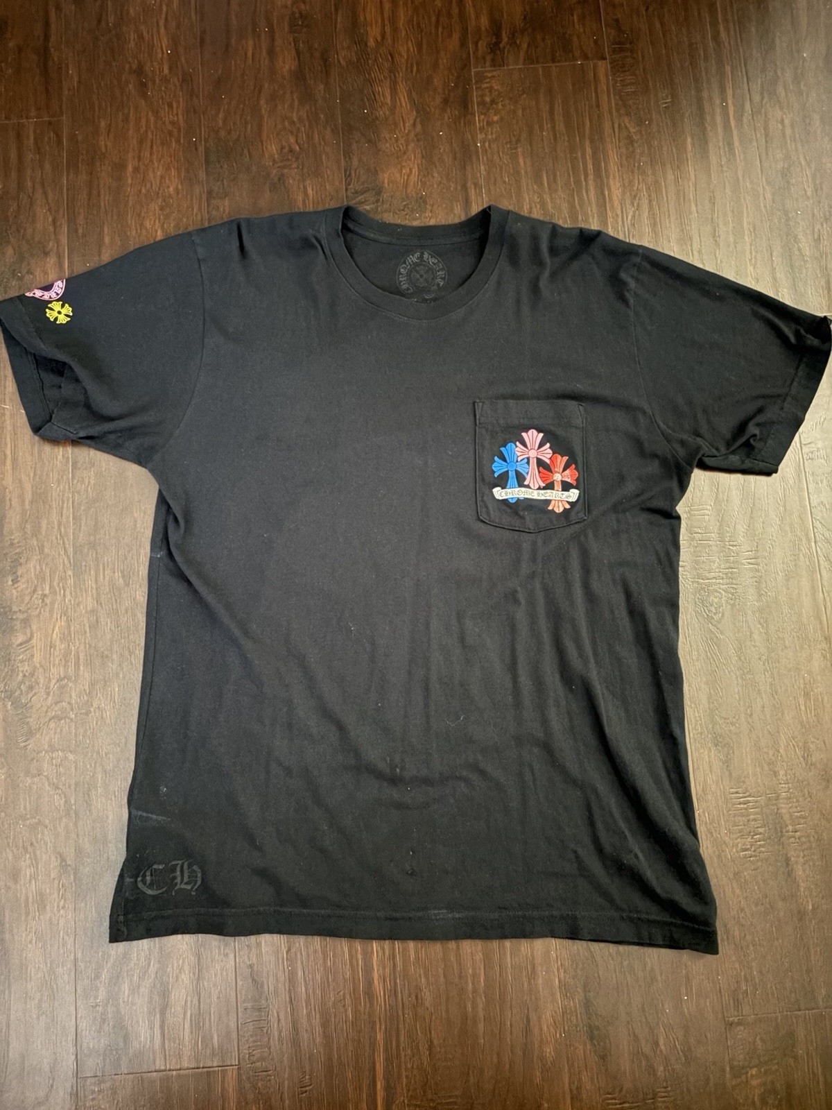 100% Authentic Chrome Hearts Multi Color Cross T-shirt