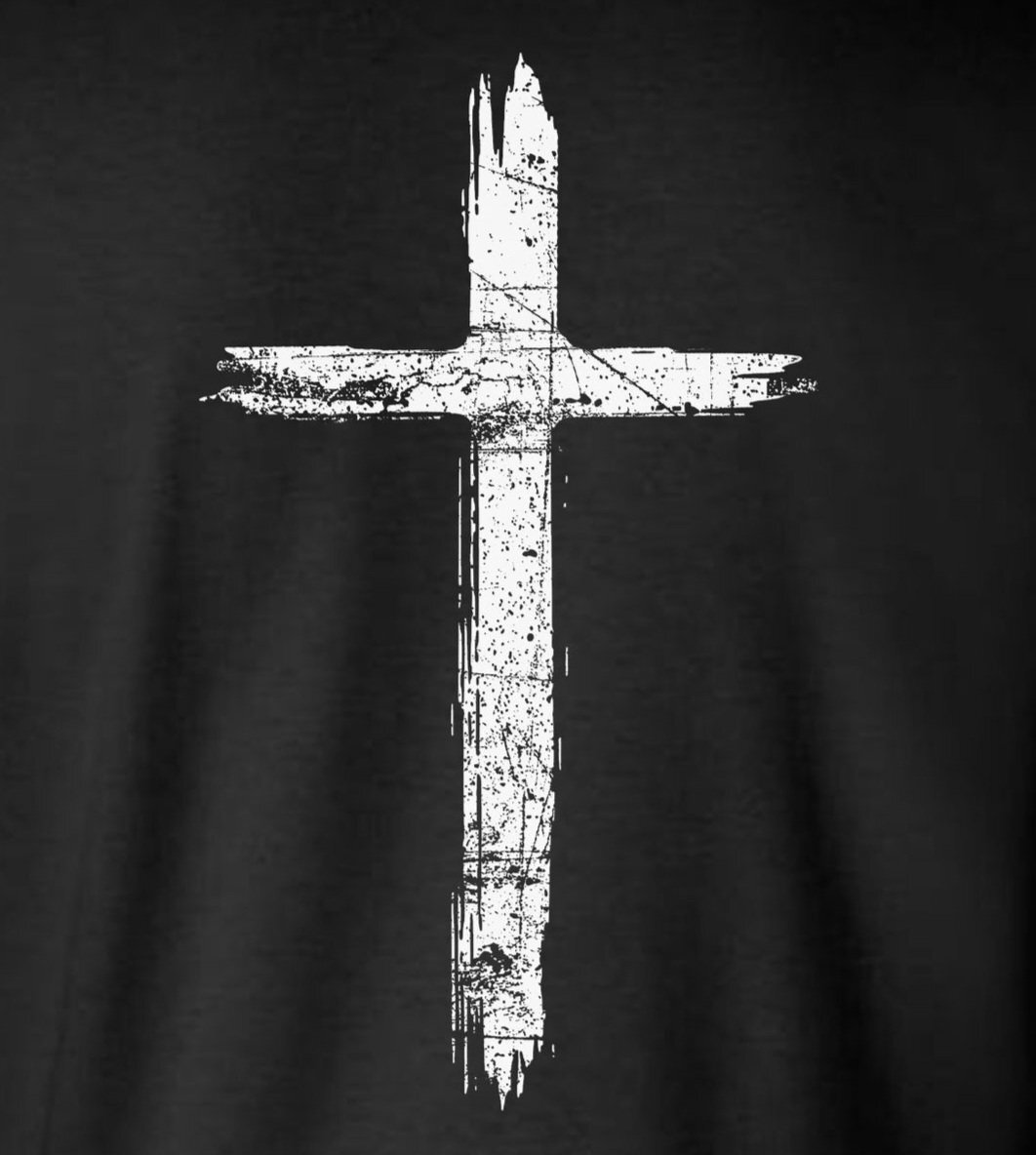 Cross Distressed Crucifix 2-Sided T-Shirt / Catholic Christian Jesus God Faith