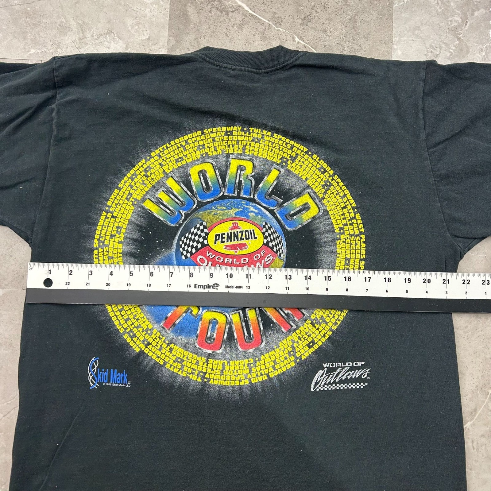 90s Vintage World Of Outlaws Graphic Tee Mens XL Dirt Track Sprint Racing Shirt