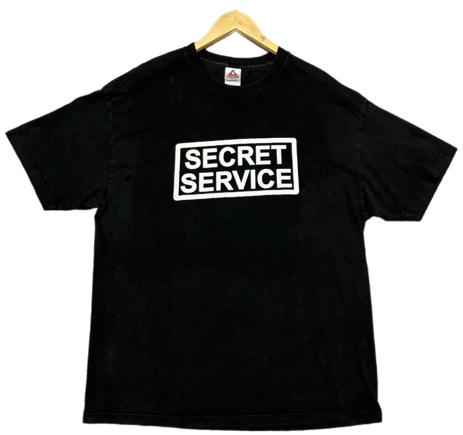 Vintage AAA Secret Service USA T Shirt Mens Streetwear Size XL Spellout Military