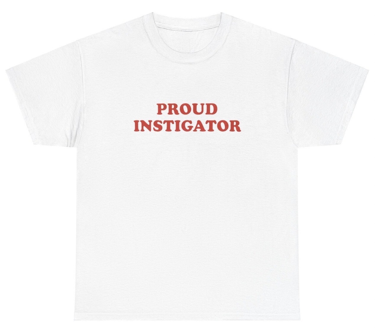 Proud Instigator T Shirt Funny Sarcastic Silly Dank Meme Unhinged Gen Z Tee
