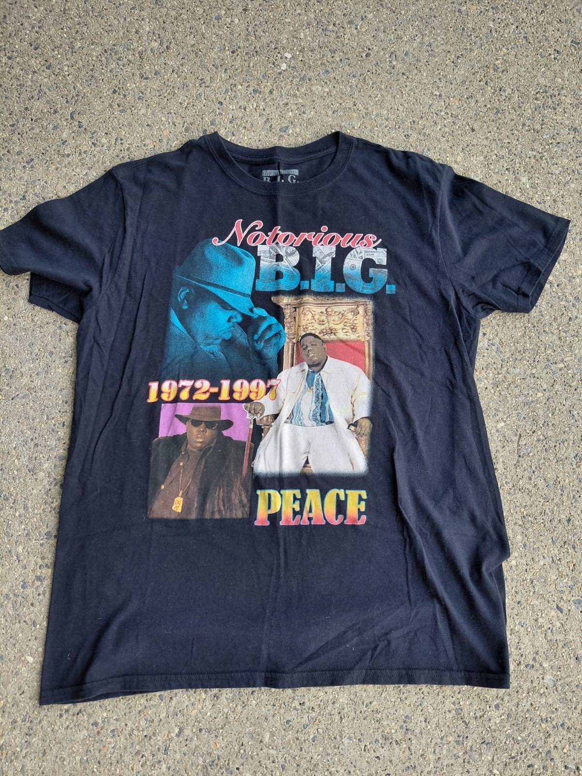 Biggie Smalls The Notorious B.I.G. Men’s T-Shirt Rest In Peace Rap Tee Large
