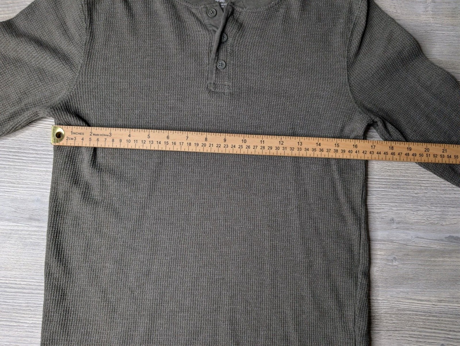 SONOMA Shirt Men’s Size S green long Sleeve Micro Waffle Round Henley