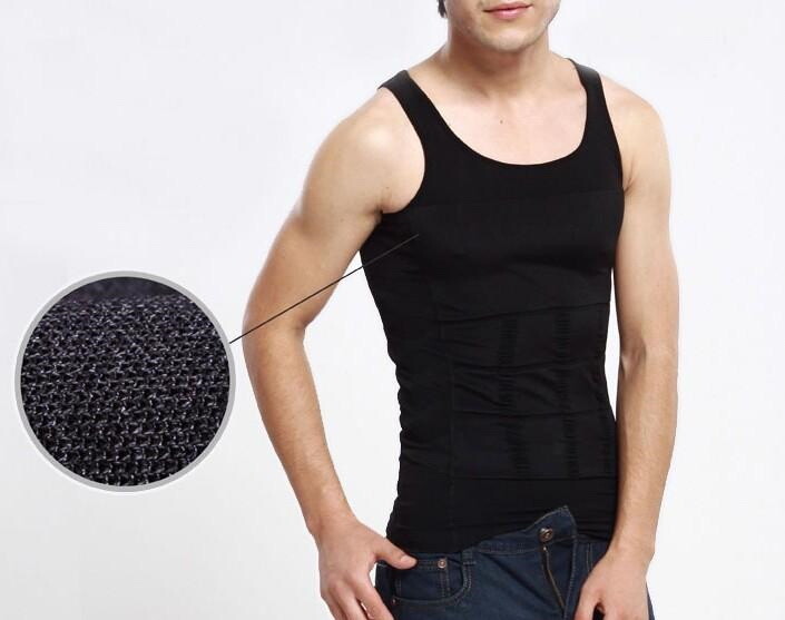 Men Slimming Body Shaper Gynecomastia T-shirt Posture Corrector Vest Compression