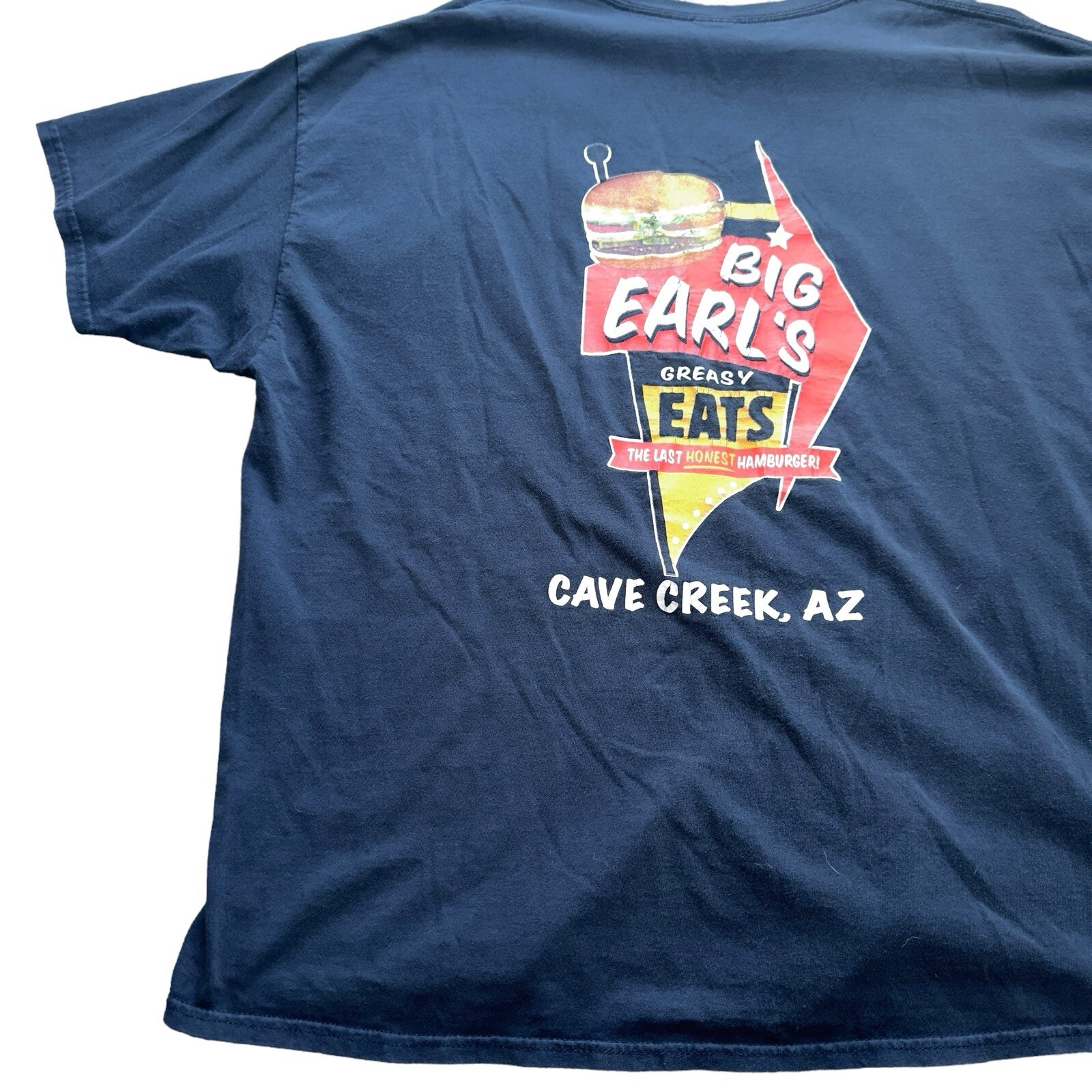 Vintage Big Earls Greasy Eats T Shirt 3XL Cave Creek AZ Diner Biker Garage Tee