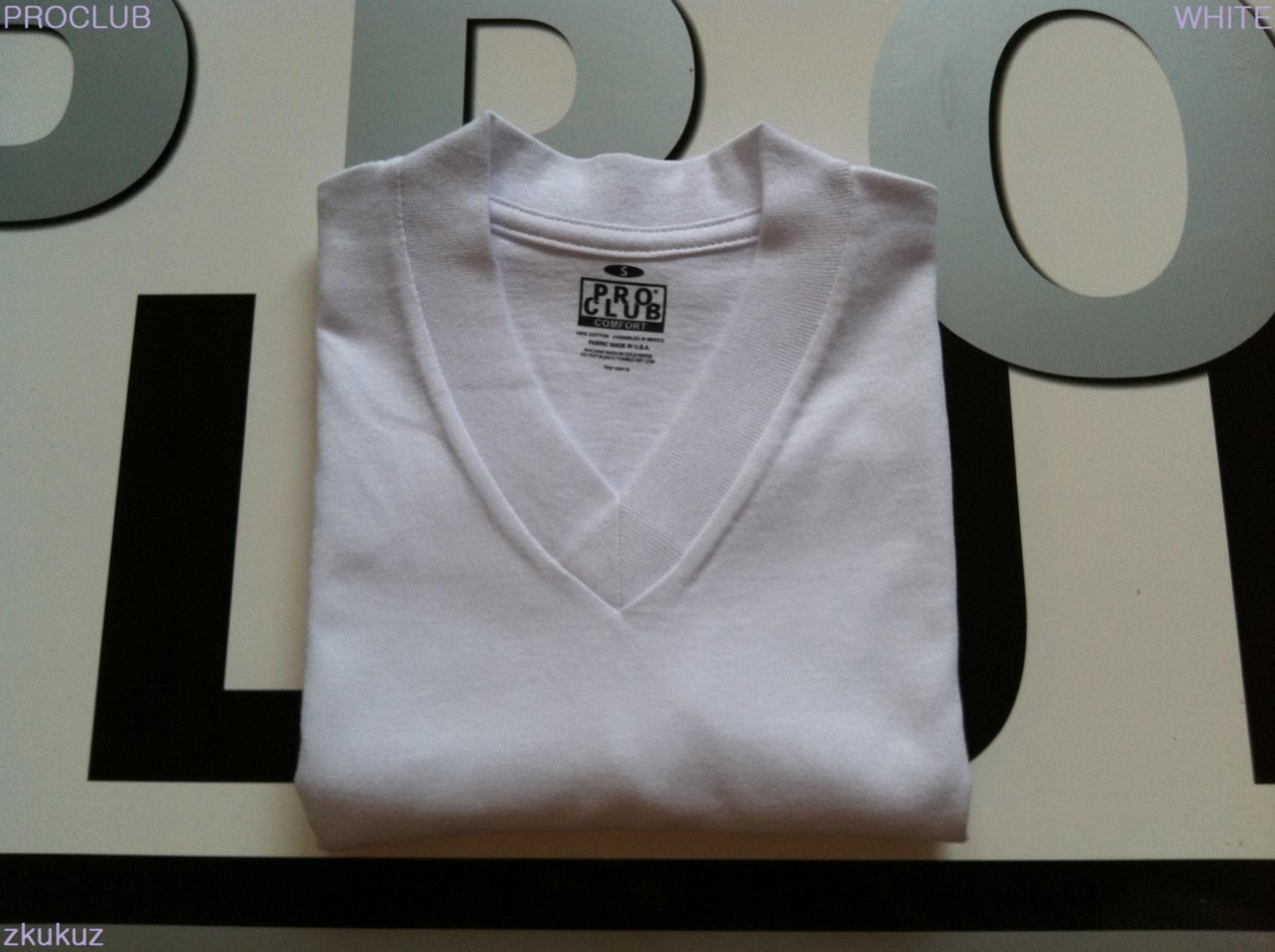 6 NEW PROCLUB V-NECK T-SHIRT COMFORT WHITE BLANK PLAIN PRO CLUB S-3XL 6PC