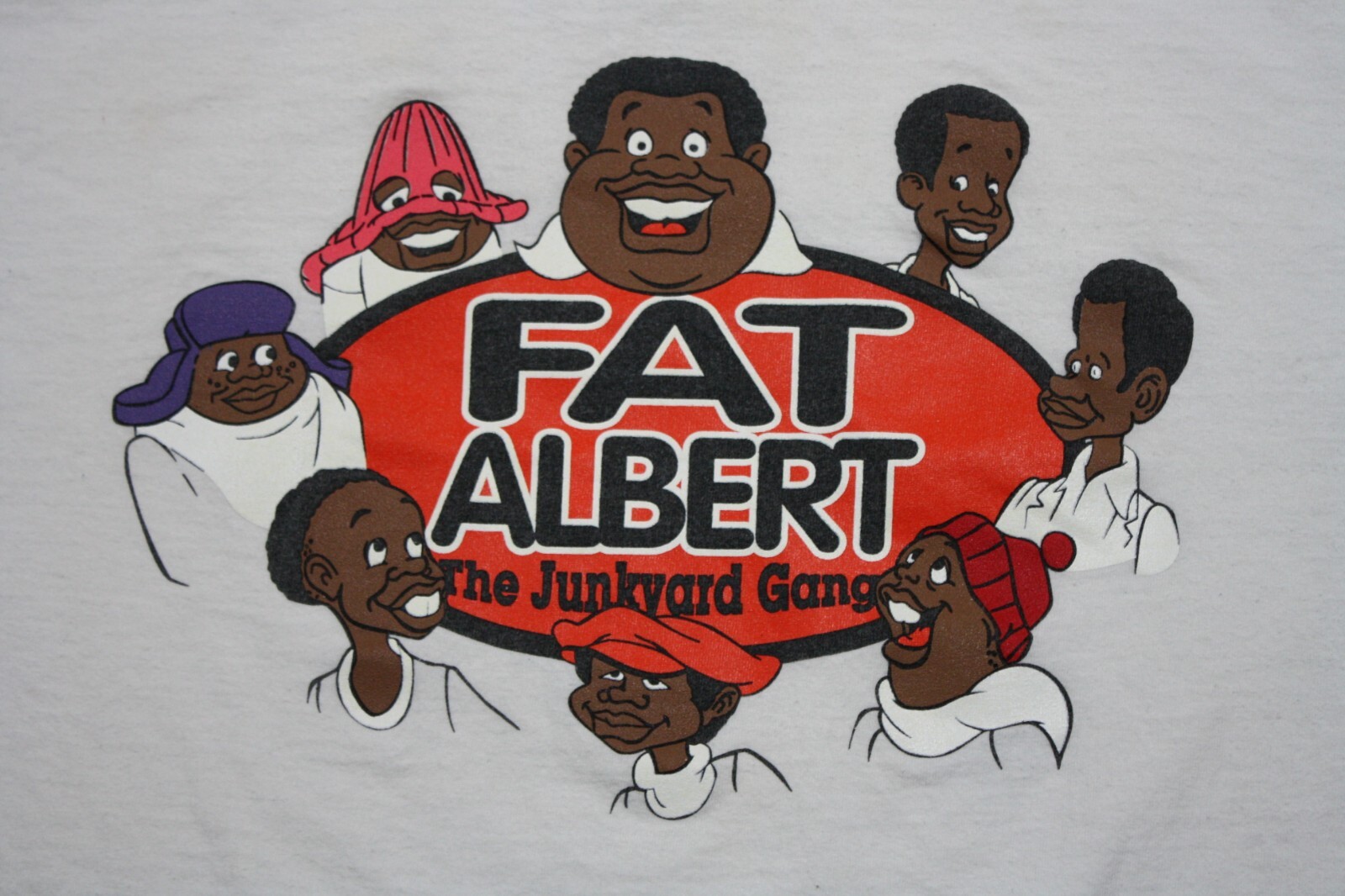 Vintage Junkyard Gang Fat Albert Shirt Size LG Front/Back Print Scene Not Herd