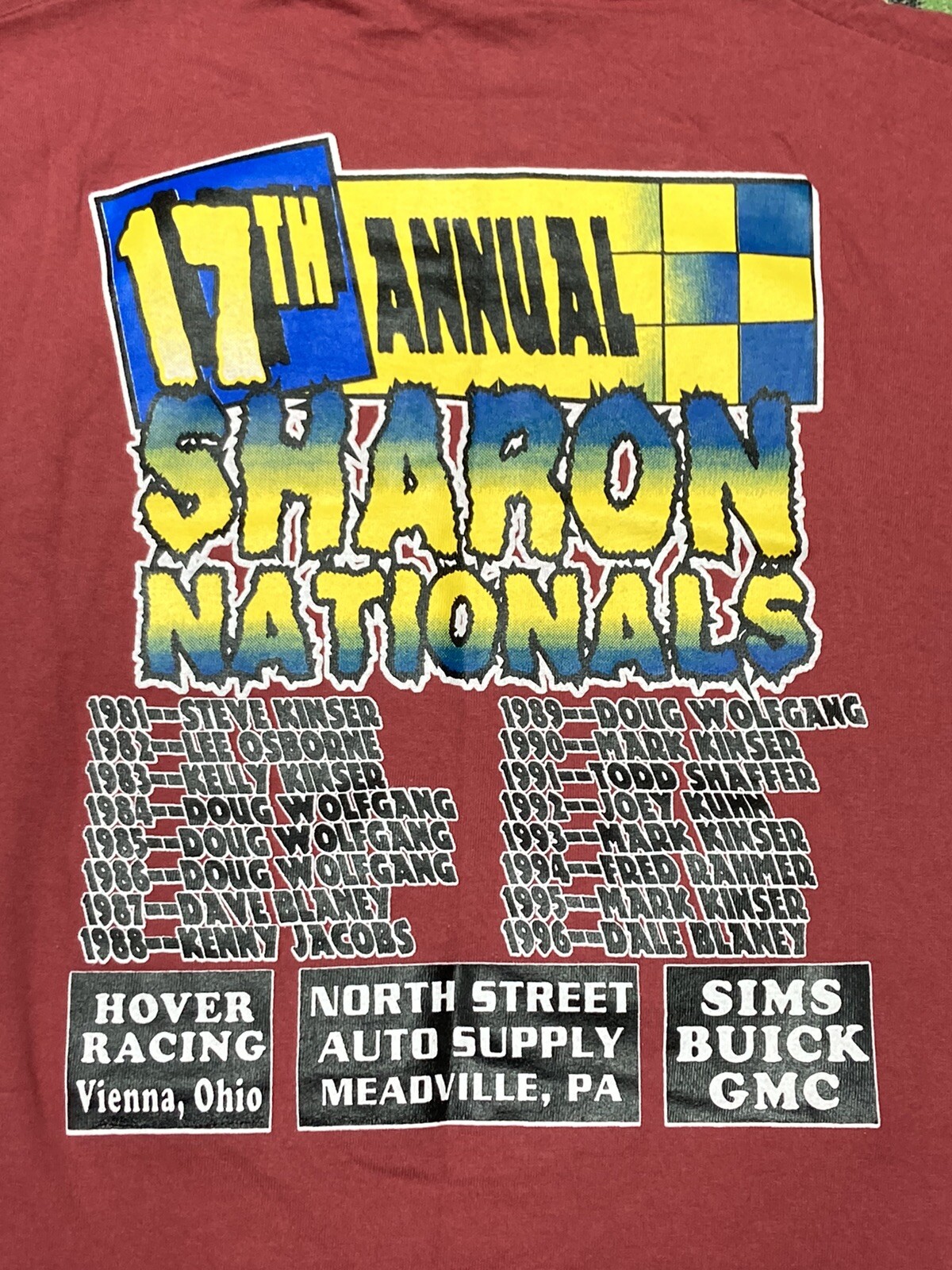 Vintage dirt racing shirt track race 1997 Sharon nationals Jim cooper NOS large