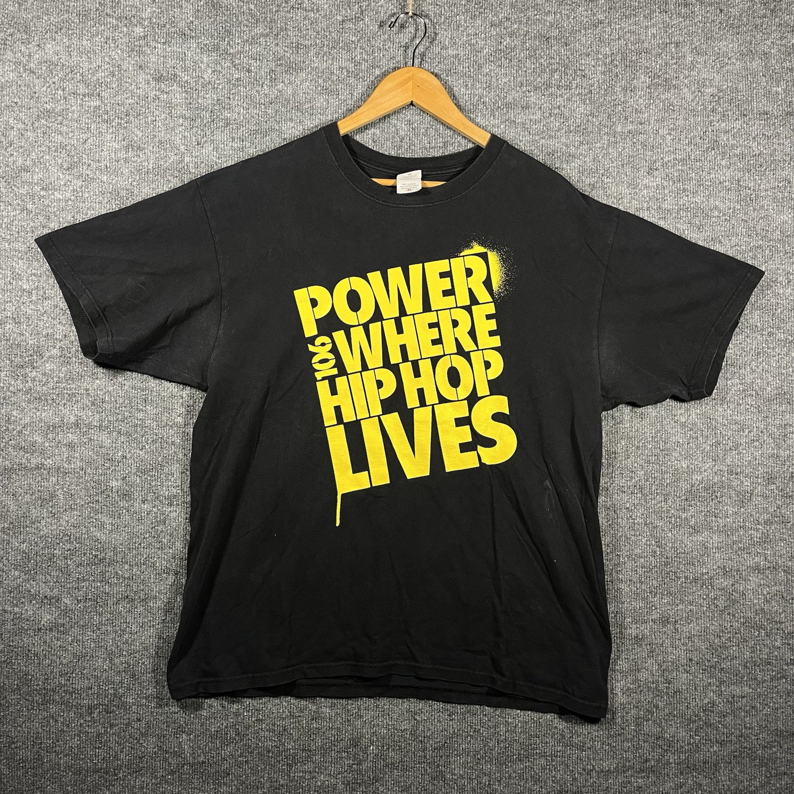 Vintage Los Angeles Power 106 Radio Station T Shirt XL Promo Hip Hop Rap Tee 90s