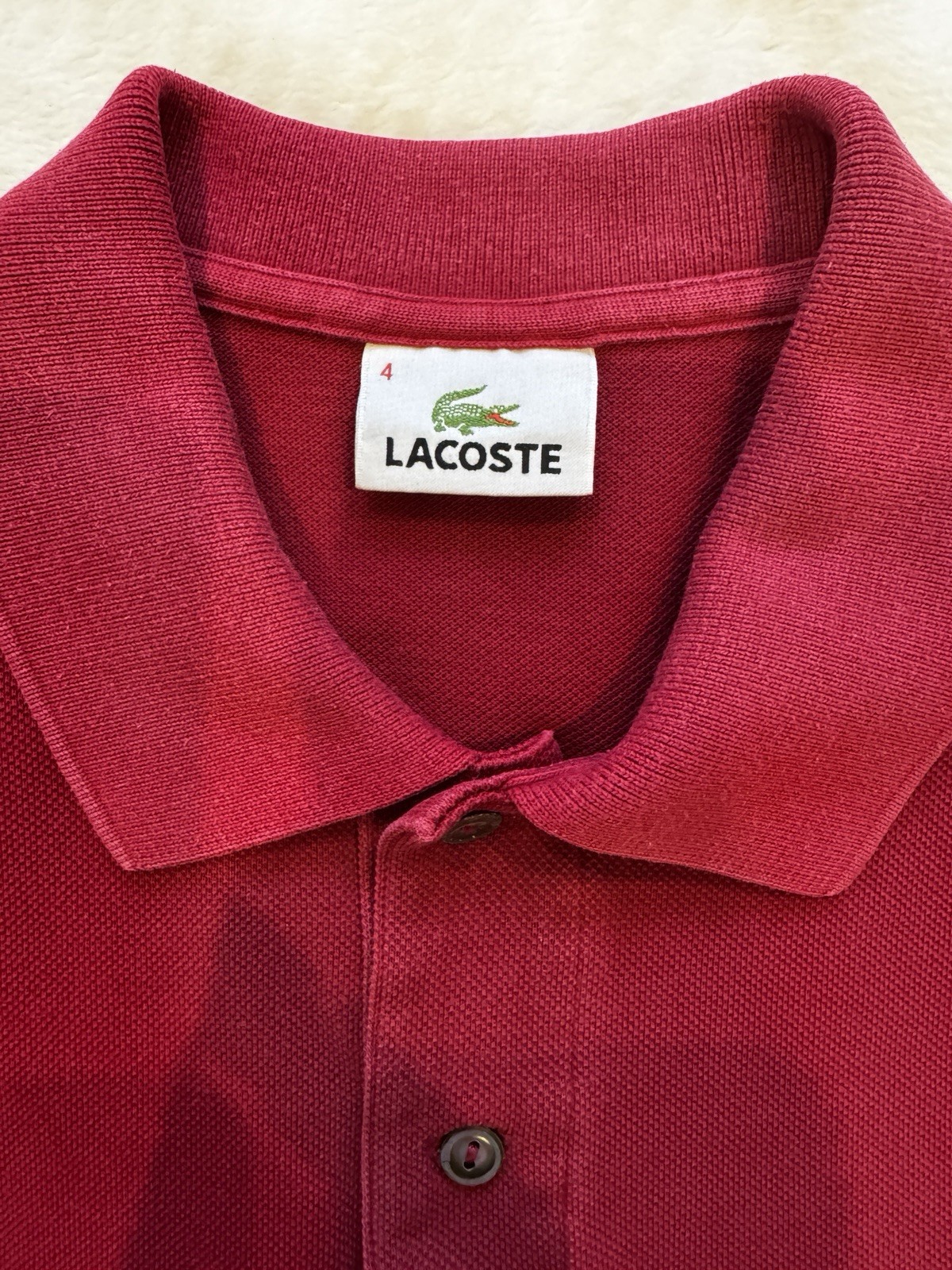 Lacoste Men’s Classic Polo Shirt 100% Cotton Short Sleeve Size 4 Classic Logo