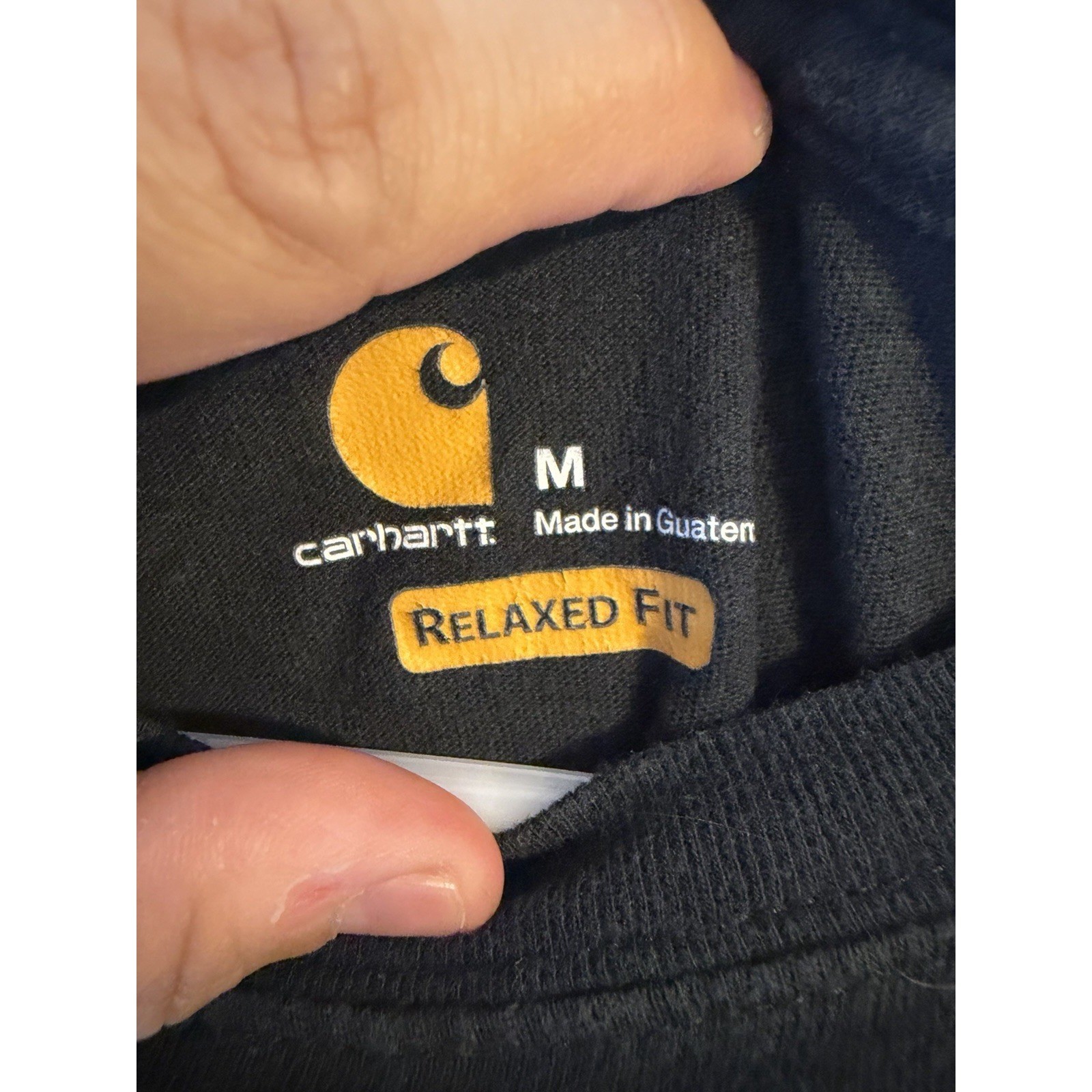 Carhartt Shirt Mens M Relaxed Black Short Sleeve Work Cotton Tee Casual Loose