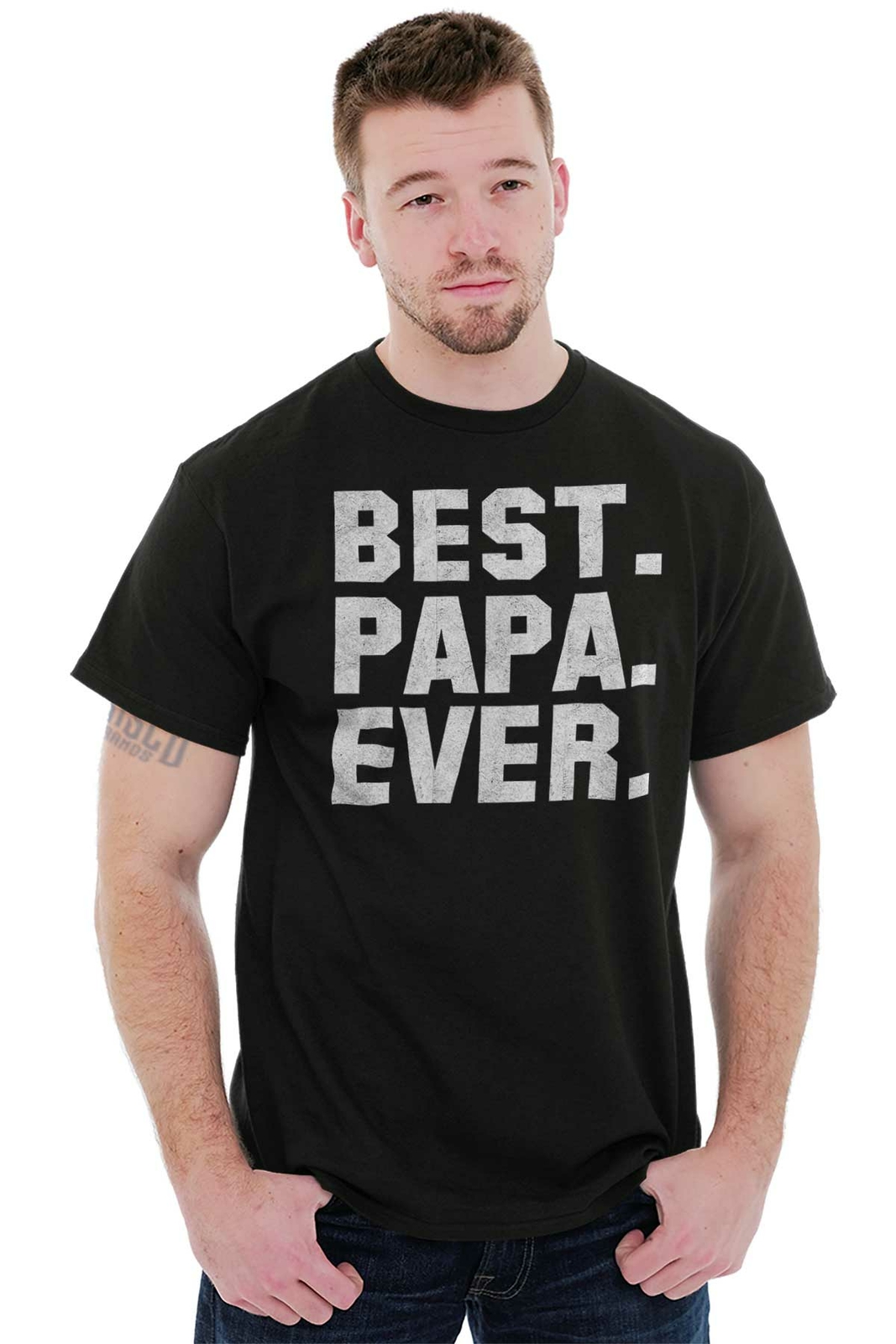 Best Papa Ever Dad Father Grandfather Gift Mens Casual Crewneck T Shirts Tees